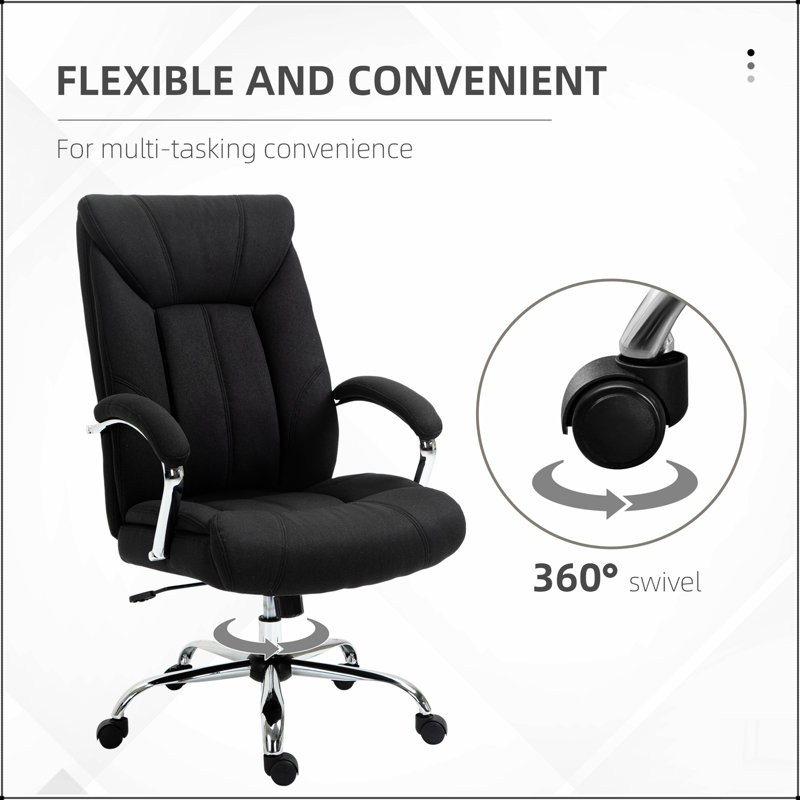 Chaise de bureau à haut dossier, chaise de bureau d'ordinateur avec support lombaire et hauteur réglable