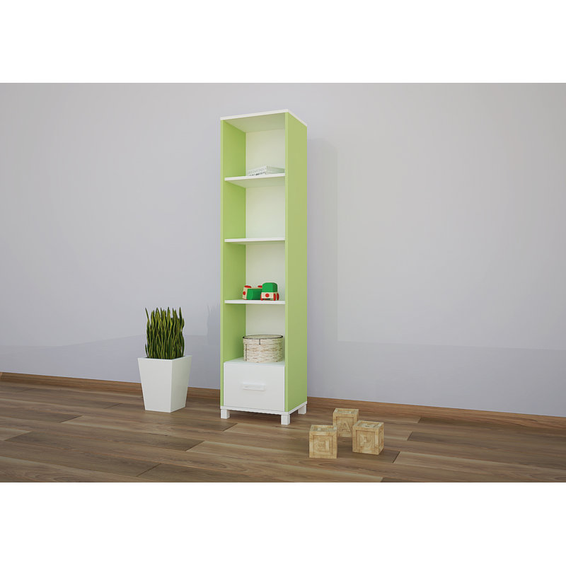 177cm H Cube Unit Kids Bookcase, Green, 177cm H x 60cm W x 34cm D