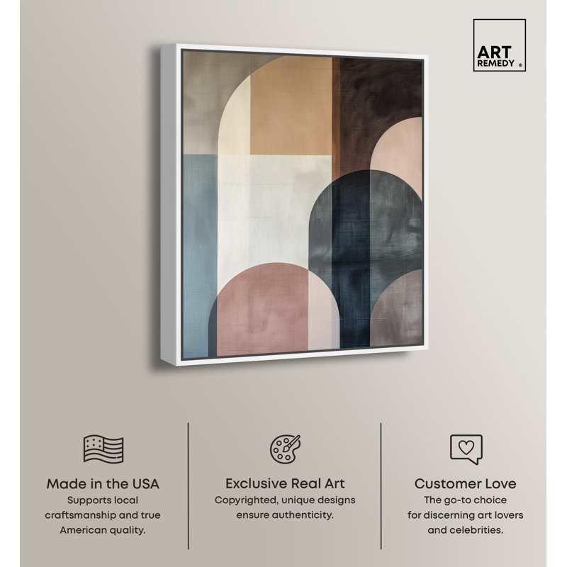 Large Multicolor Abstract Canvas Print with White Frame