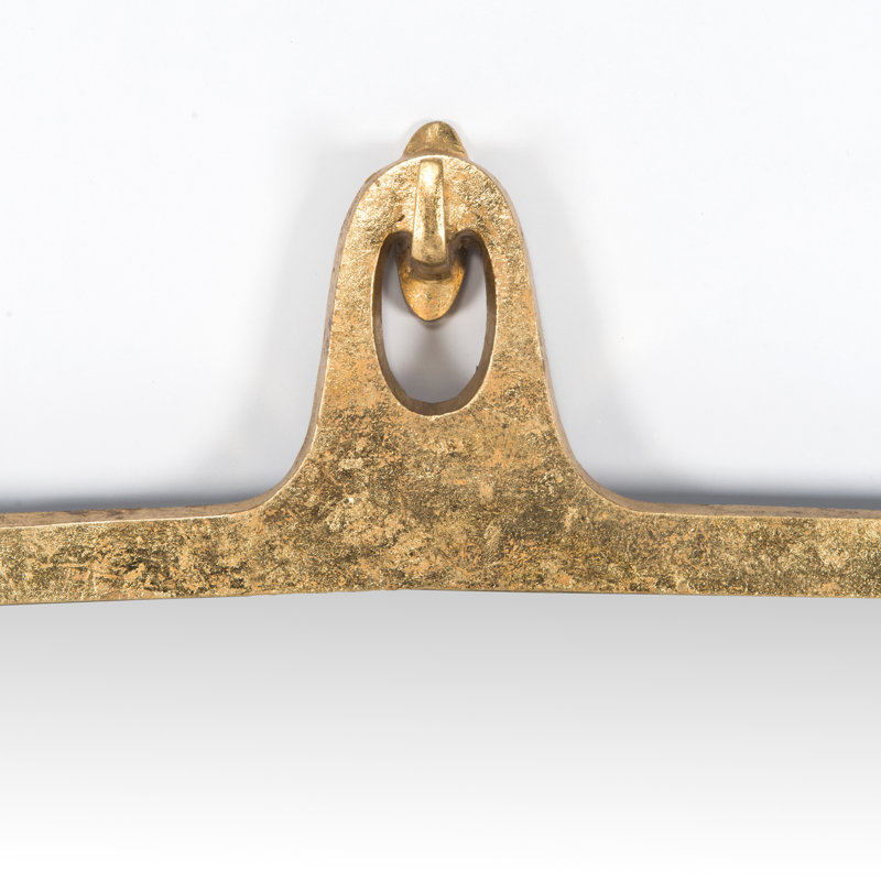 Gold Leaf Rectangular Wall Mirror with Hook