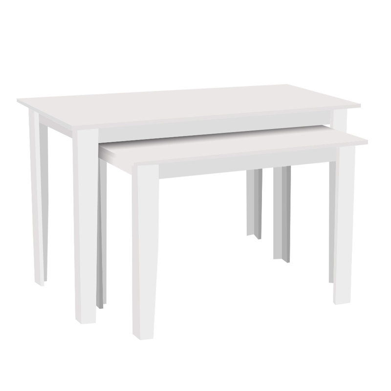 32" H X 44" W - Maple Nesting Retail Display Table Set With Laminate Finish | Set Of 2, White