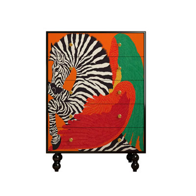 Commode d'appoint de rangement moderne à cinq tiroirs