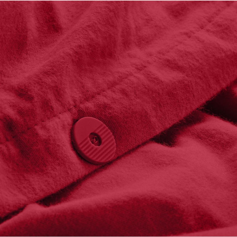 100% Cotton Flannel Duvet Cover Set, Twin XL Duvet Cover + 1 Standard Sham, Red