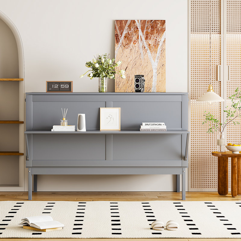 Storage Bed, Grey, European Double (140 x 200 cm)