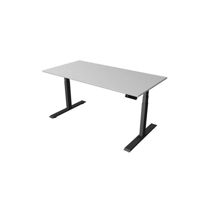 Move Adjustable Height Steel Standing Desk, 127cm H x 160cm W x 80cm D, Anthracite, Light Grey