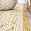 Tapis intérieur / extérieur jaune / crème Aaleayah Medallion-212503056
