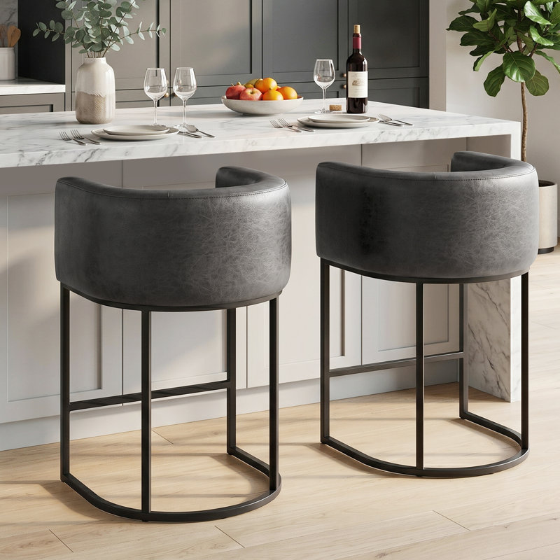 Tabouret de bar en polyuréthane, Noir