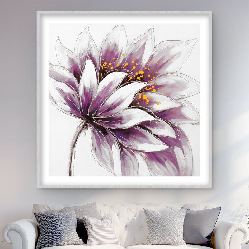 Impression mauve encadrée fleur mauve | Décoration florale