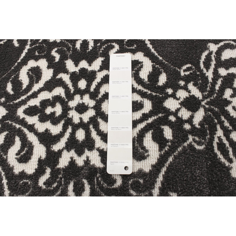 Ensemble de tapis gris / noir Rosalba, Rectangle 6 pi 7 po x 9 pi 6 po