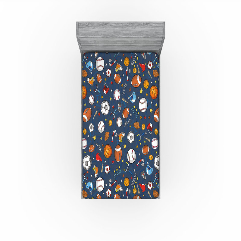 Ensemble de 2 drap-housse Ambesonne Sport, Drap-housse de taille simple