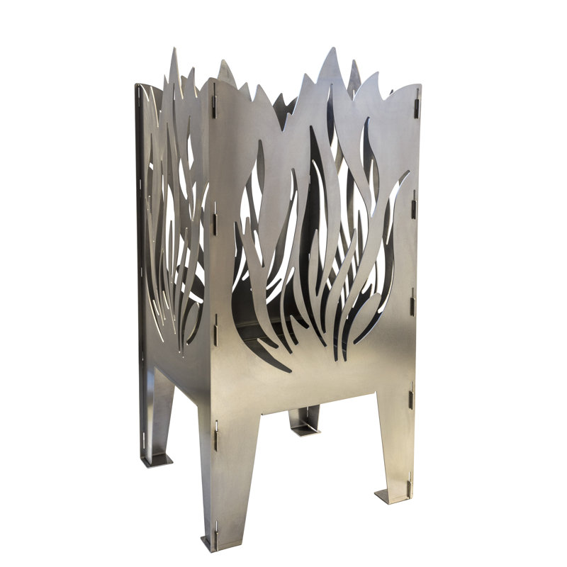 Redner Square Steel Wood Burning Smokeless Fire Pit