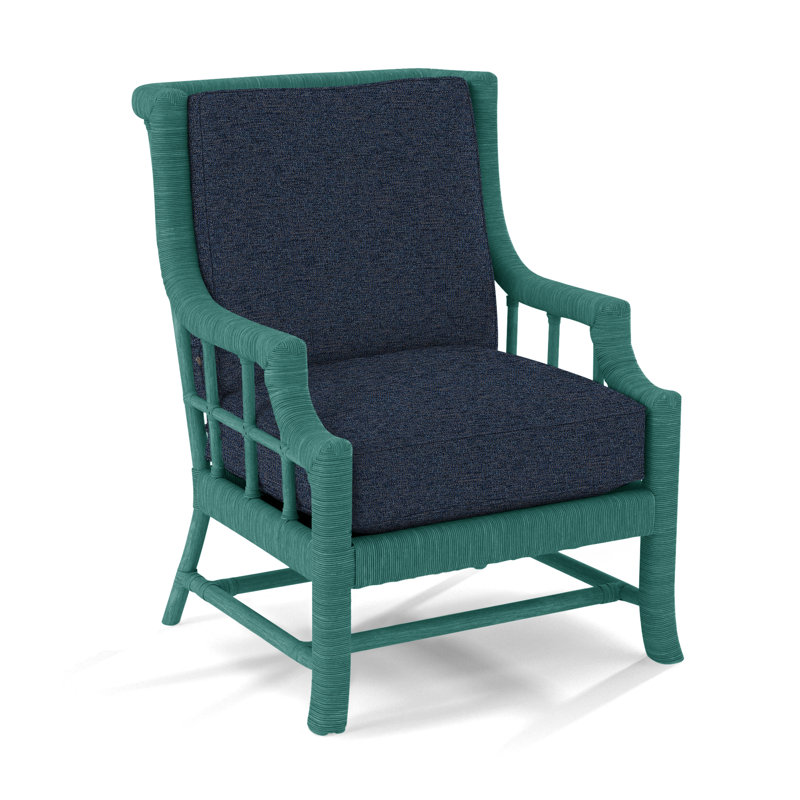 Fauteuil Lafayette, Bleu marine de base; 0317-61, Tonneau vieilli