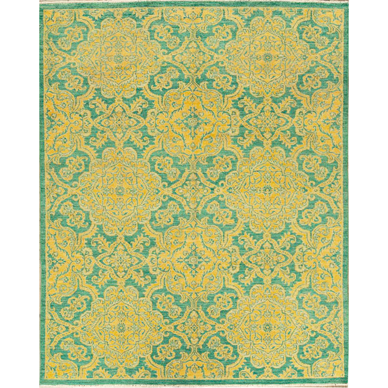 Wool Damask Area Rug