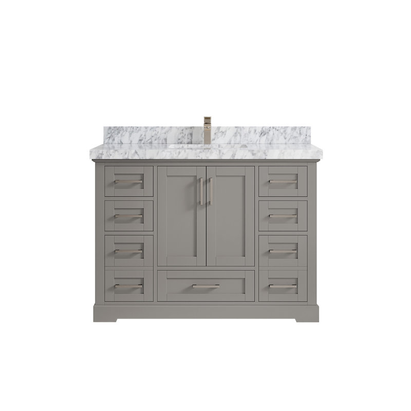 Ensemble de meuble-lavabo simple 48 po Esin, Marbre de Carrare