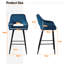 Candace Upholstered Counter Stool with Metal Frame-1593295929