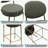 upholstered bar stools: set of 2 faux leather counter chairs with golden legs for modern kitchen dining-1659006986