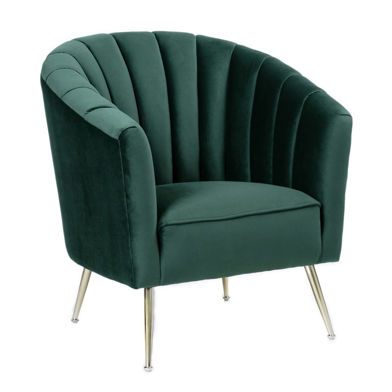 Rosemont Velvet Accent Armchair In Green, Green