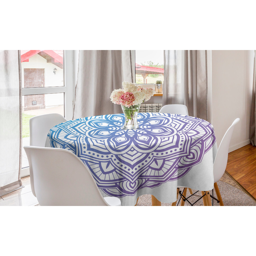 Tischdecke, Gradient Floral, Blue Violet Azure Blue