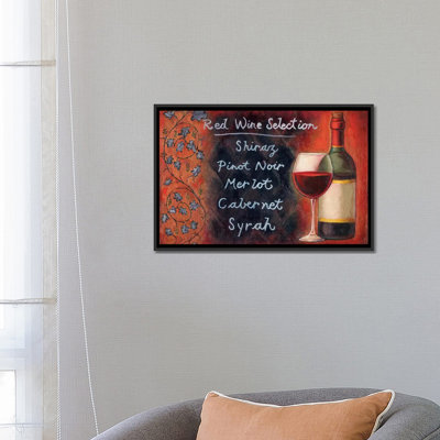 «Red Wine Sélection», art textuel sur toile tendue