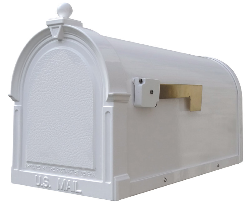 Boîte aux lettres à fixation sur piquet Berkshire, Blanc, H 11,5 po x l 9 po x P 19,75 po