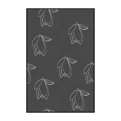 Tissé à la machine à partir de laine et de polyester gris foncé Tapis décoratif
