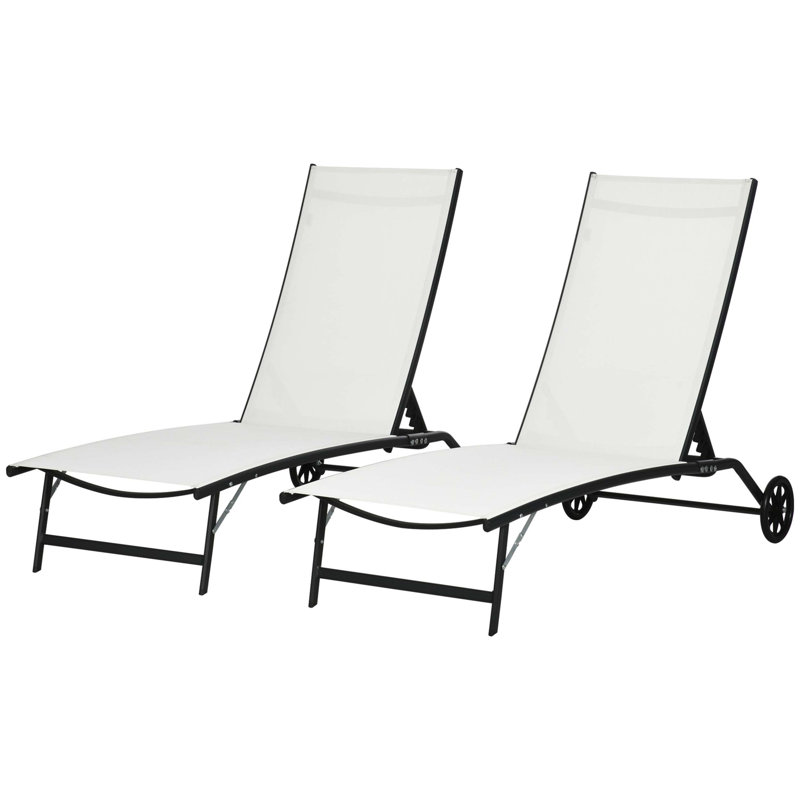 Chaise longue d'extérieur 2 pièces Outsunny