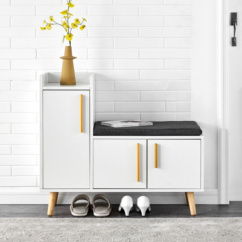 8 Pair Shoe Storage Cabinet, White