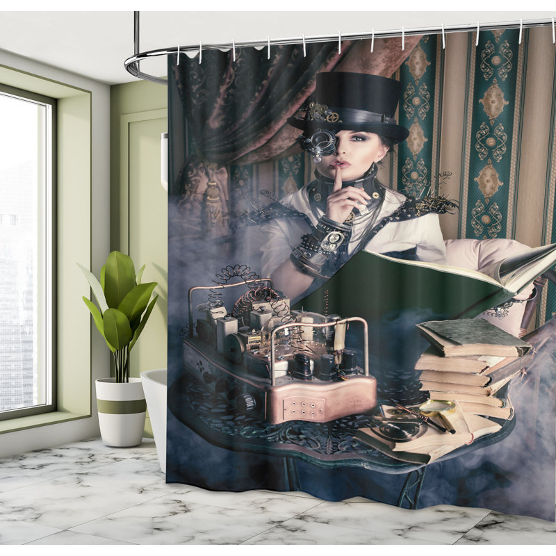 Shower Curtain with Hooks Included, 75" H x 69" W