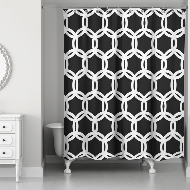 Geometric Shower Curtain, Black/White