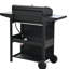 Barbecue au propane à 4 brûleurs, en acier inoxydable 34 000, avec couvercle, deux tablettes et roulettes transportables pour la terrasse