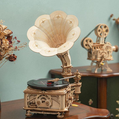 Casse-tête bricolage 3D en mouvement - Gramophone classique - 424 pièces