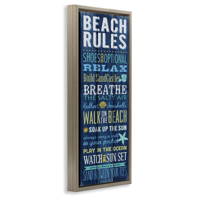 Beach Rules Relax Breathe, Brun, H 25 po x l 11 po