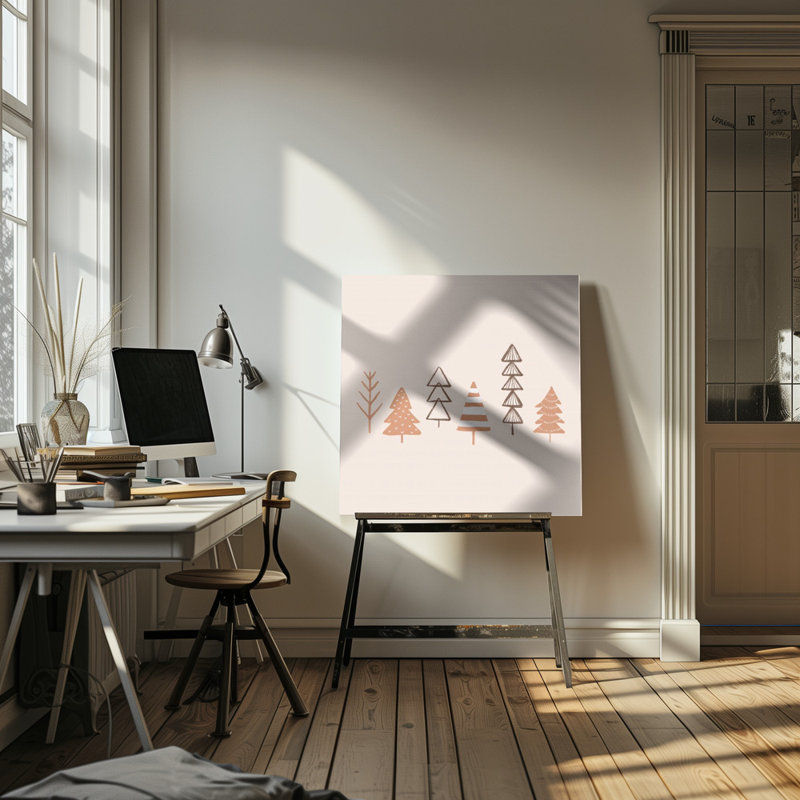 "Winter Trees Illustration", art mural sur toile tendue, H 24 po x l 24 po