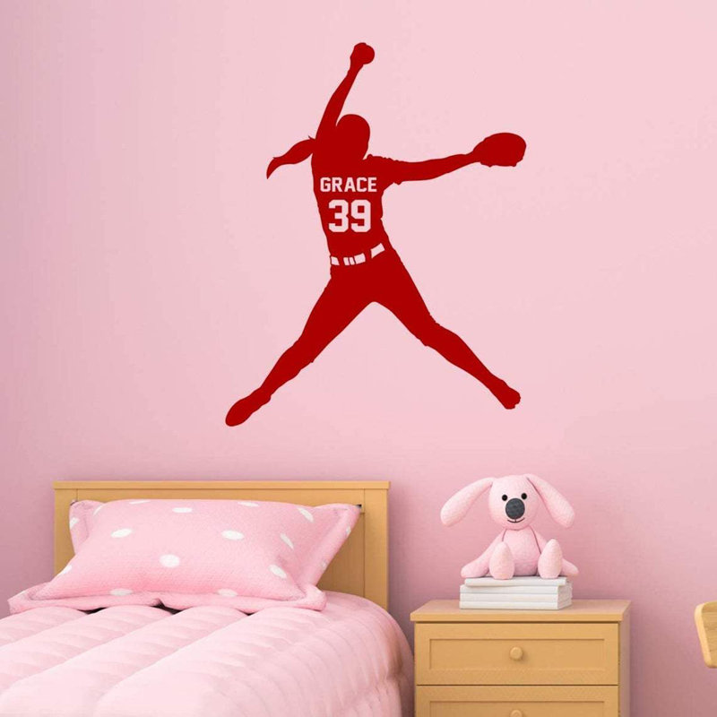 Adhésif décoratif pour cruche de balle Trinx Girls Softball - CS39, Bourgogne, H 30 po x l 23 po