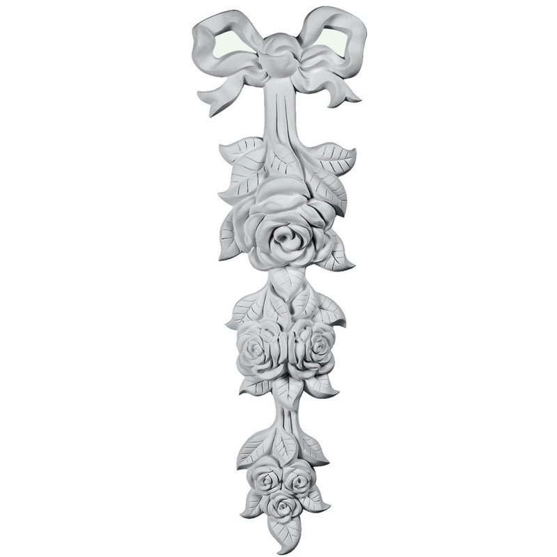 Rose 15.75'' H x 5.125'' W x 1.625'' D Urethane Onlay Scroll