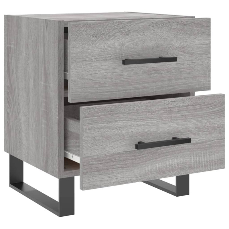 Maricrus 40cm W Iron Bedside Table, Grey Sonoma