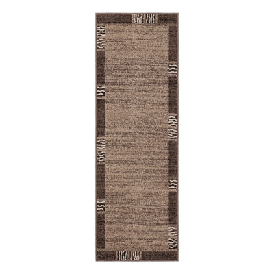 Cante Geometric Machine Made Power Loom Polypropylene Area Rug in Light Brown