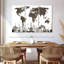 Ensemble 3 pièces carte du monde sur toile gris ardoise-376510604