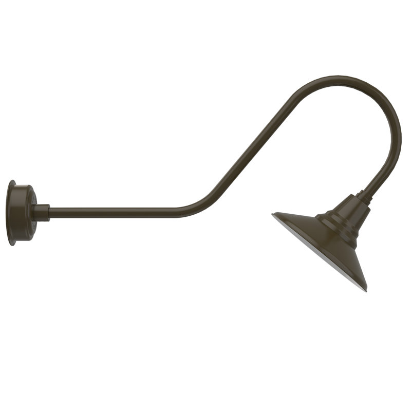 Luminaire de grange d’extérieur à del Albali, H 12 po x l 12 po x P 36 po, Bronze acajou