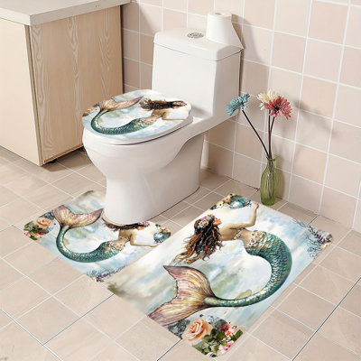 Collection de tapis de salle de bain Floral Mermaid
