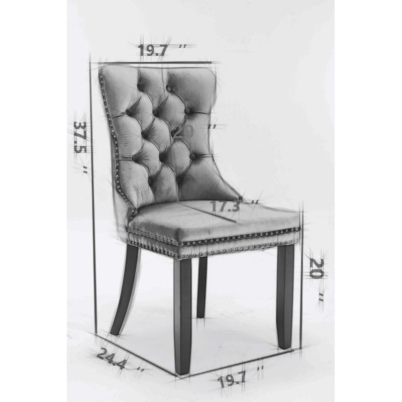 Chaise d'appoint rembourrée Gaudet Fulkerson, Bleu clair, Brun