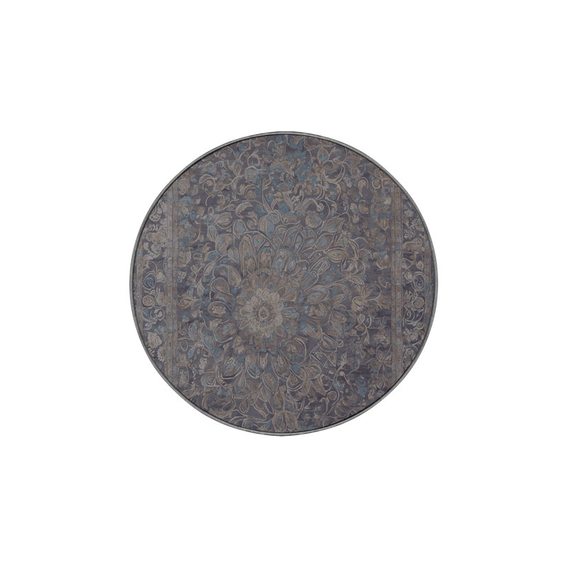 Tapis rose soyeux et moelleux, Rond 4 pi
