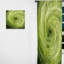 Green Orbit Spiral - Rideau à spirales abstraites - Velours obscurcissant - 1 panneau-107580926