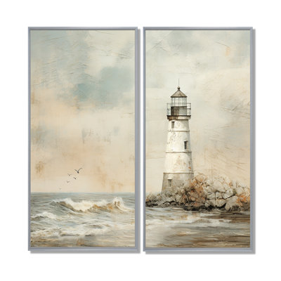 Minimal Grey Light House - Gray Wall Decor