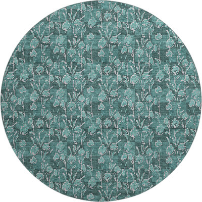 Premium Machine Washable Prisco Teal Rug