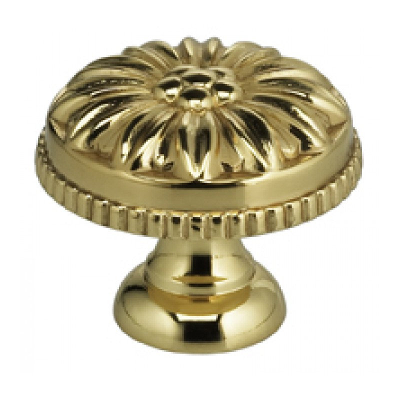 Poignée champignon classique de 1 3/8 po de diamètre Classic & Modern, Laiton poli, H 1,19 po x l 1,19 po x P 1,06 po