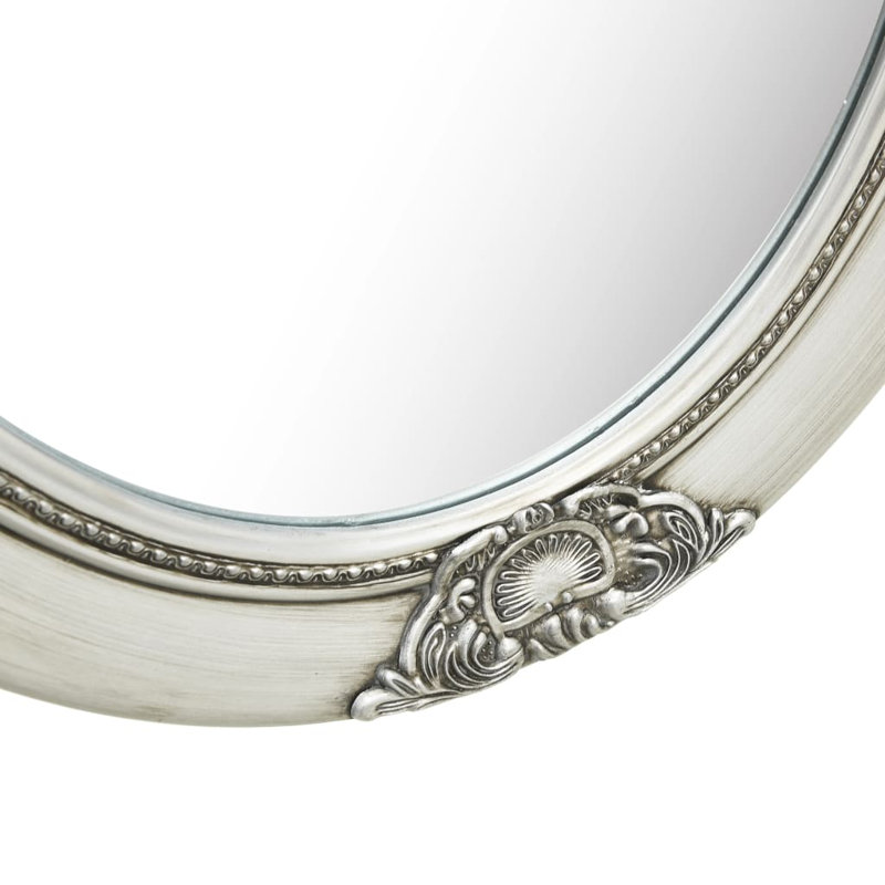 Cann Wood Oval Wall Mirror, Silver, 70cm H x 50cm W