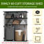Remise de rangement verticale en résine EHHLY, remise à outils de jardin de 60 pieds cubes et rangement extérieur, armoire de rangement extérieure en plastique imperméable, remise de jardin extérieur de tondeuse à gazon de 5,6 x 2,3 pieds,-107686260