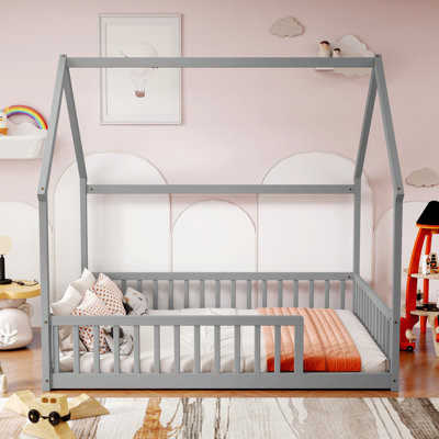Lits doubles sécuritaires, structure de plancher en bois de pin, chambre d'enfant de style campagnard