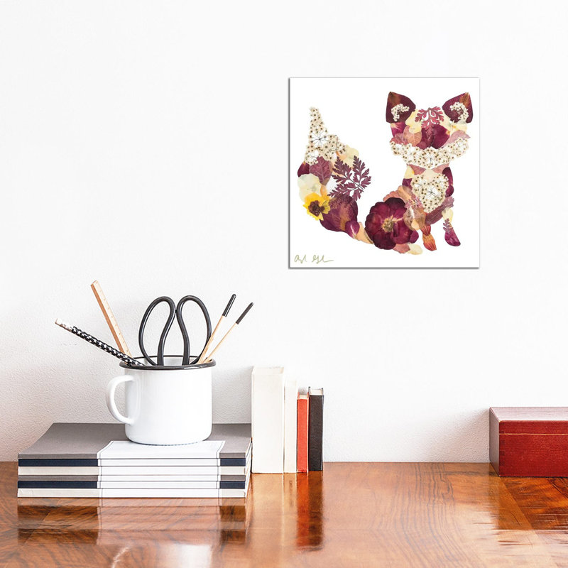 Fox - Brown by Oxeye Floral Co - Wrapped Canvas Gallery-Wrapped Canvas Giclée, 30.48 cm H x 30.48 cm W